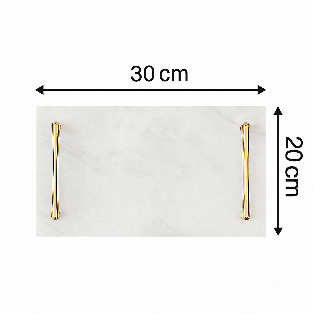 White tray gold handles (Three sizes available)