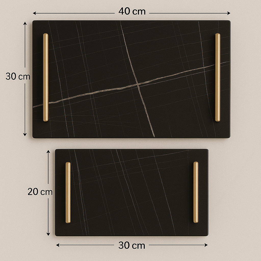 Set of 2 trays - Black x Gold