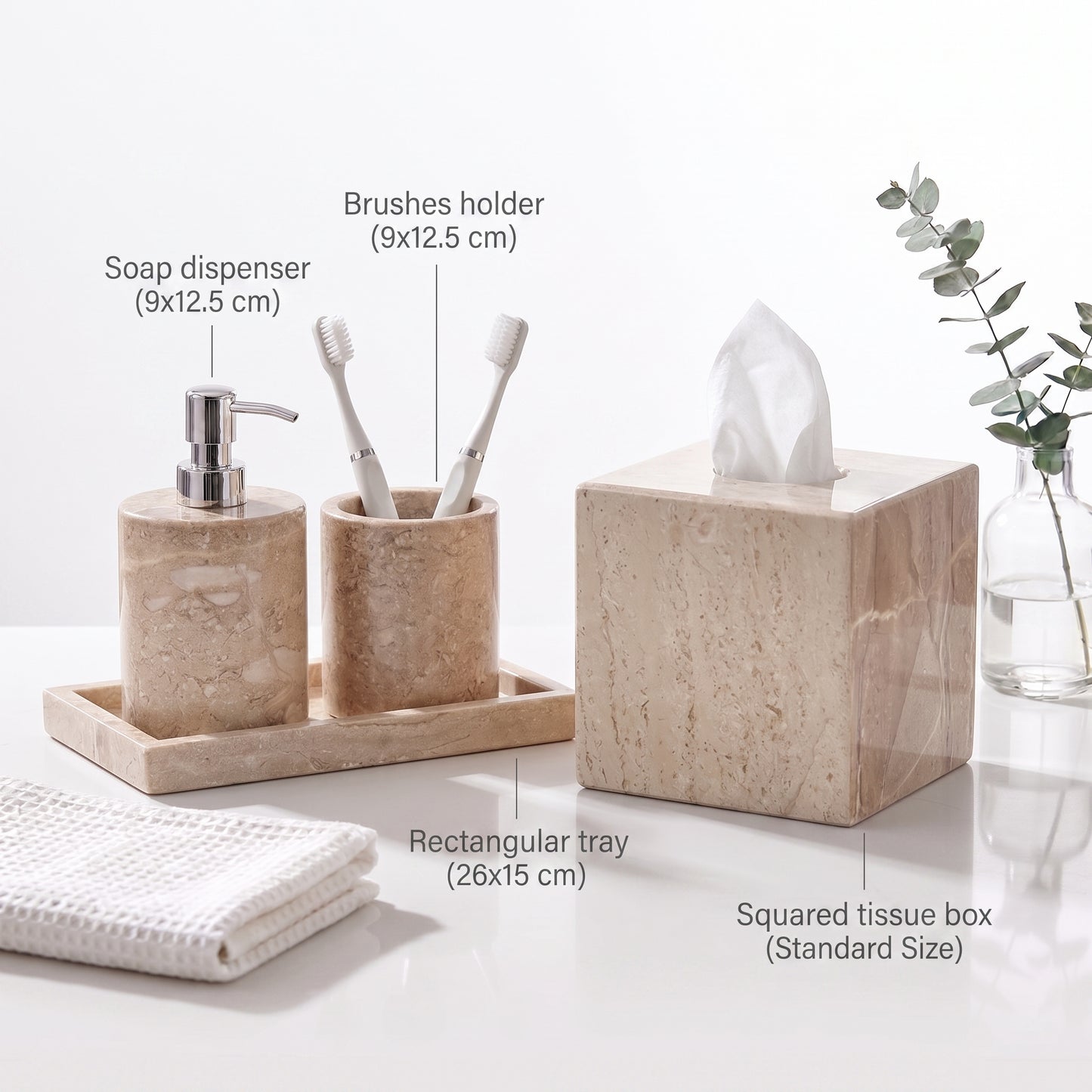 Bathroom set 4 pieces - Beige