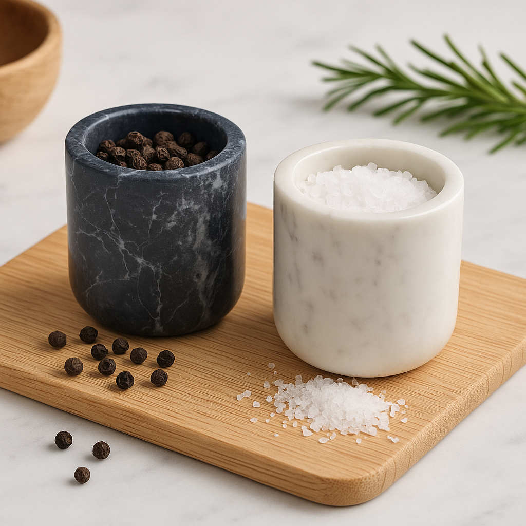 Spices marble jars
