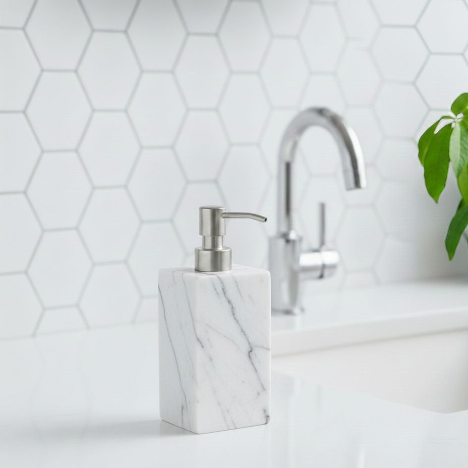 Rectangular Soap dispenser - White