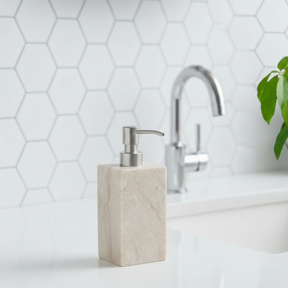 Rectangular Soap dispenser - Beige