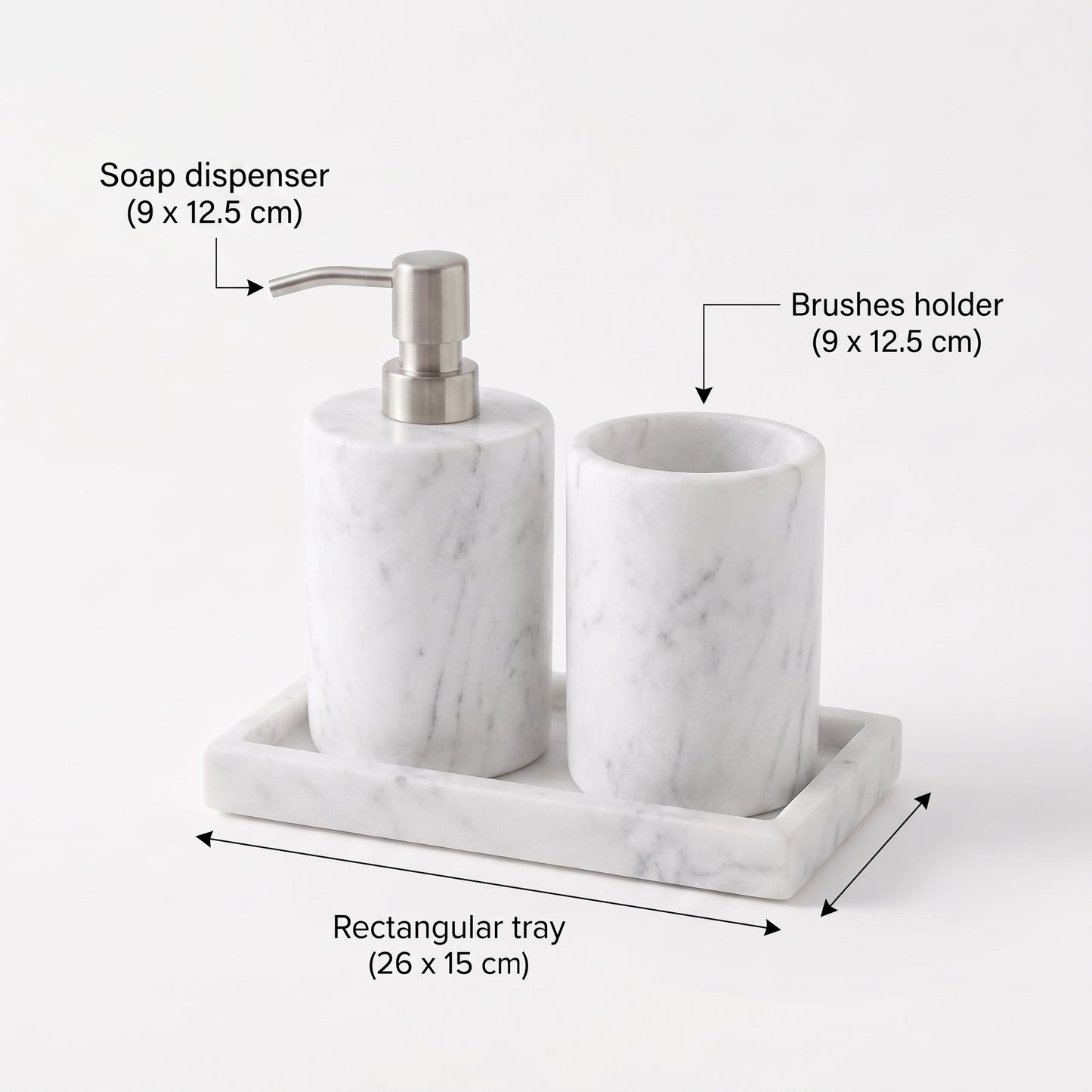 Bathroom set 3 pieces - White