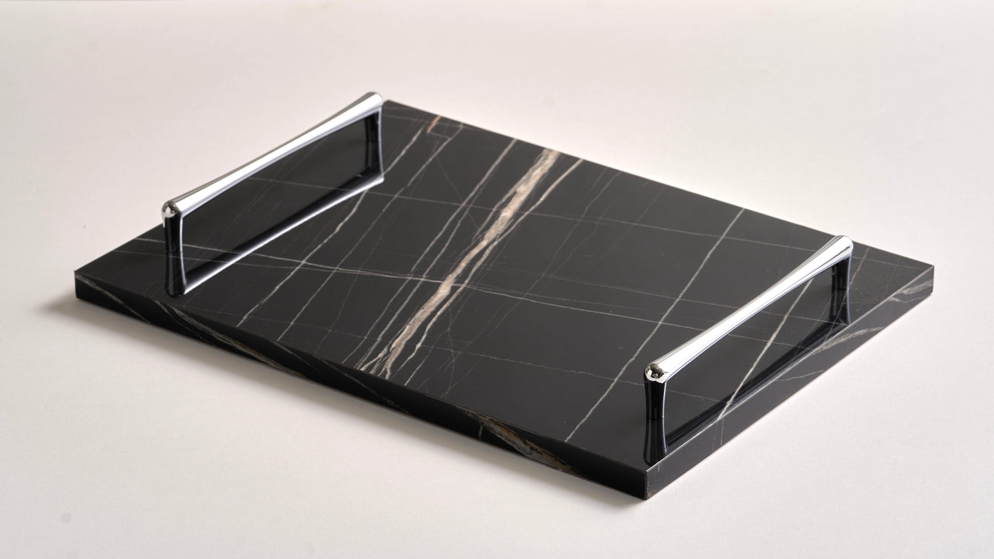 Black tray silver handles (Three sizes available)
