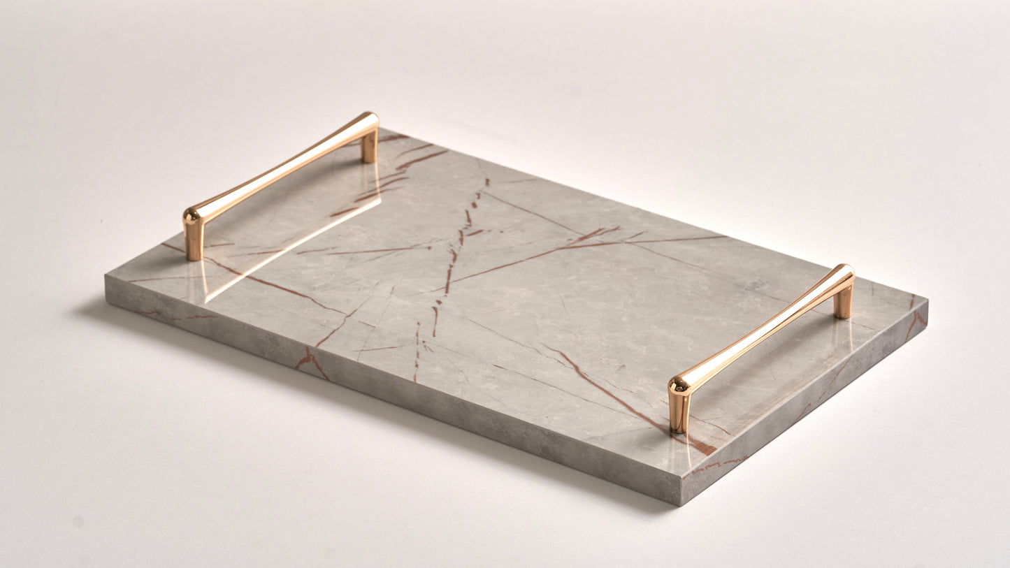 Grey tray gold handles (Three sizes available)