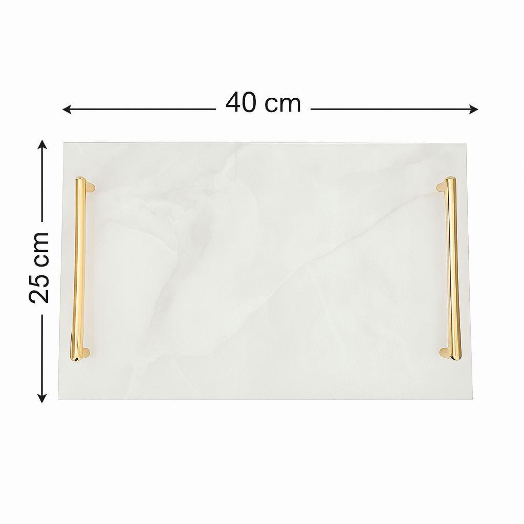 White tray gold handles (Three sizes available)