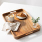 Rectangular wood tray