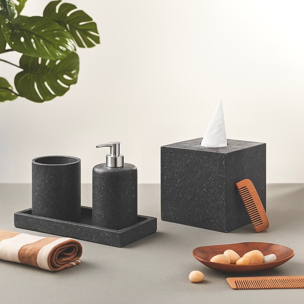 Bathroom set 4 pieces - Dark Grey