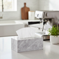 Marble rectangular tissue box - White