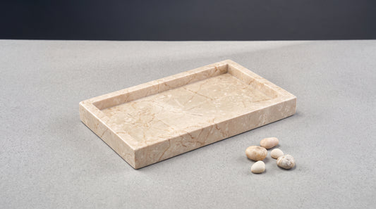 Marble rectangular tray 26*15 cm - Beige