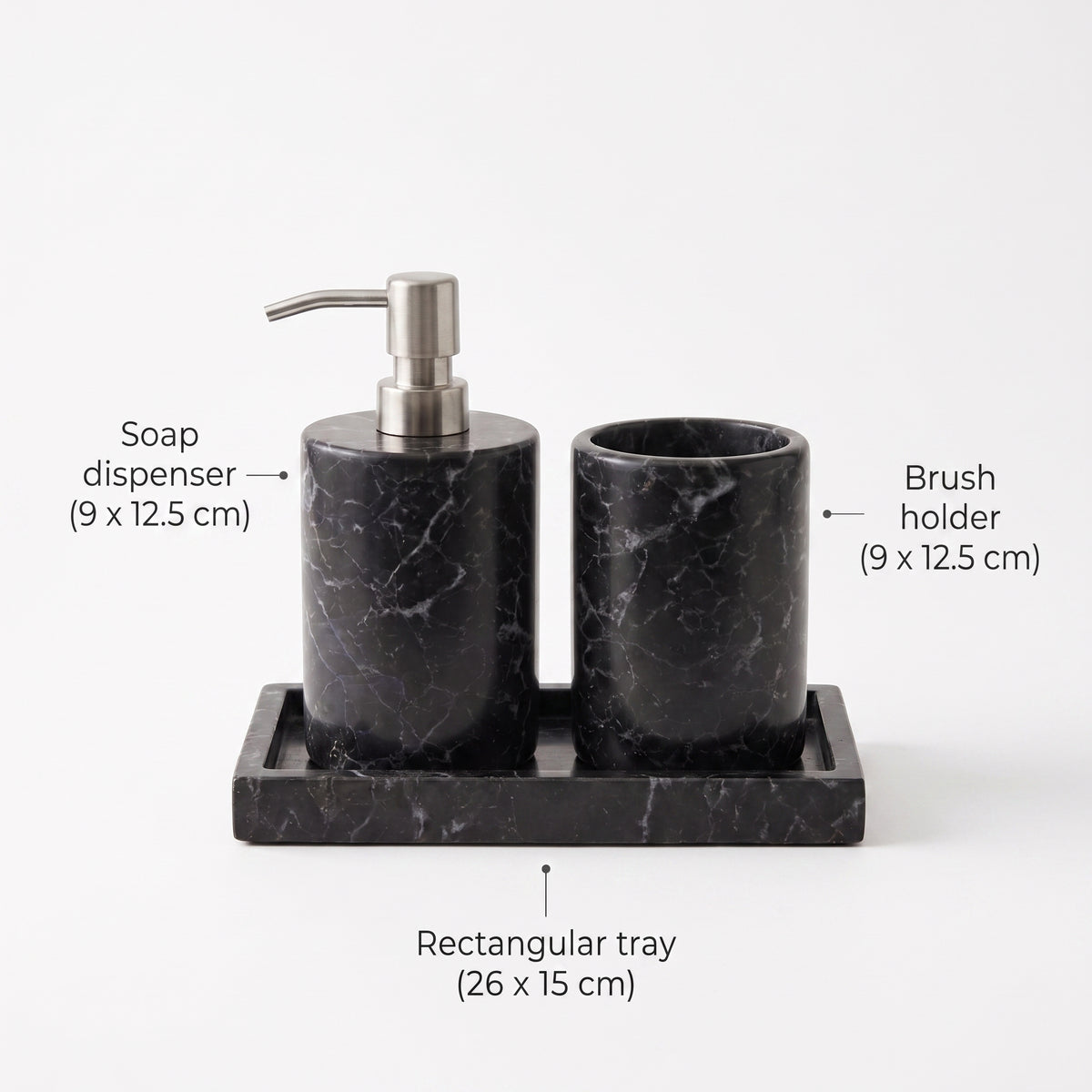 Bathroom set 3 pieces - Black