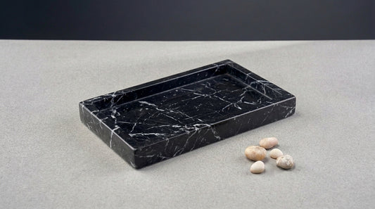 Marble rectangular tray 26*15 cm - Black