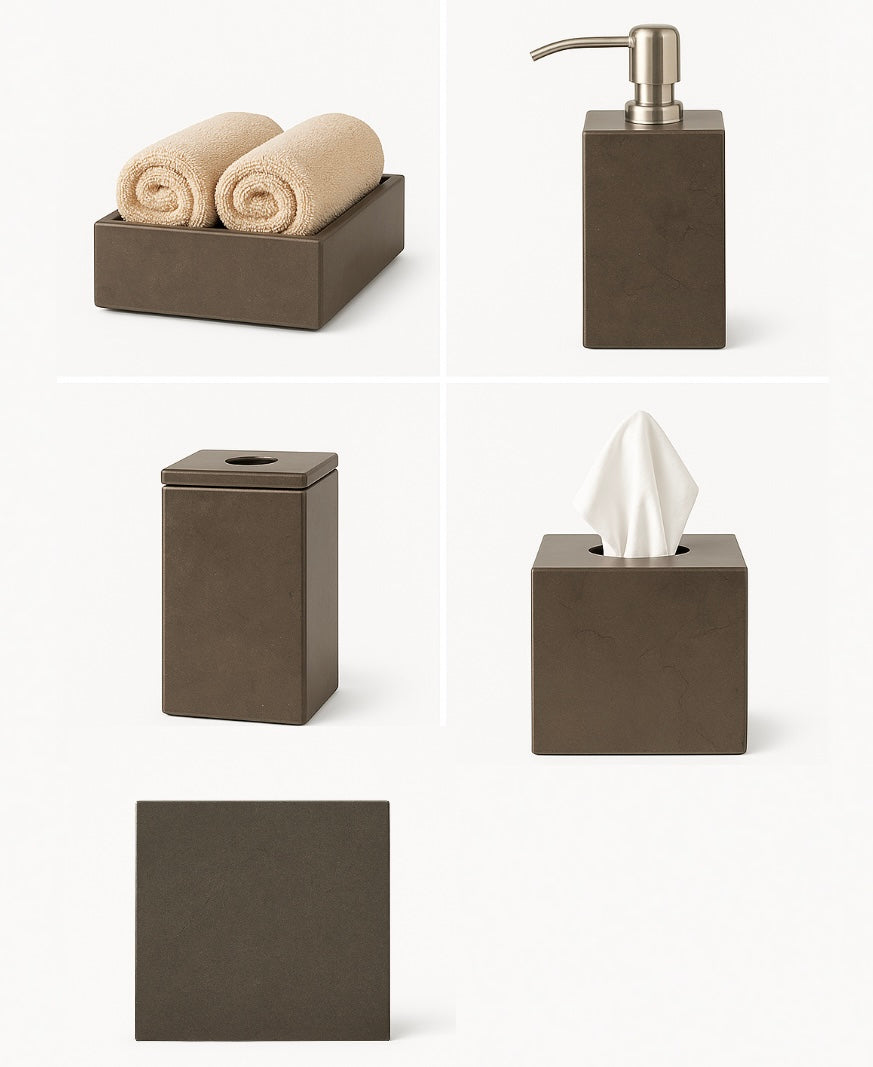 Bathroom set 5 pieces - Brown