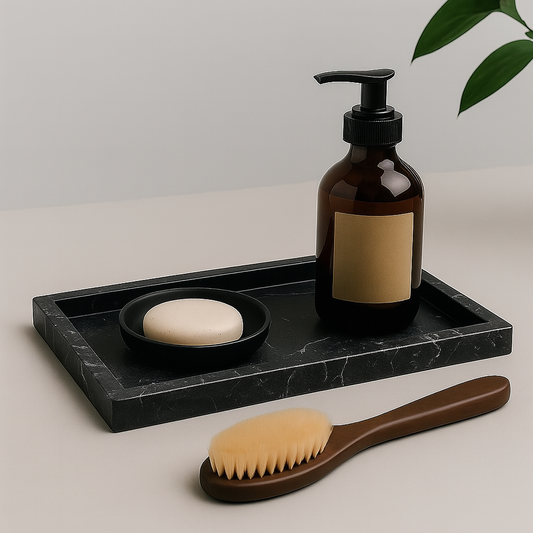 Marble rectangular tray 26*15 cm - Black