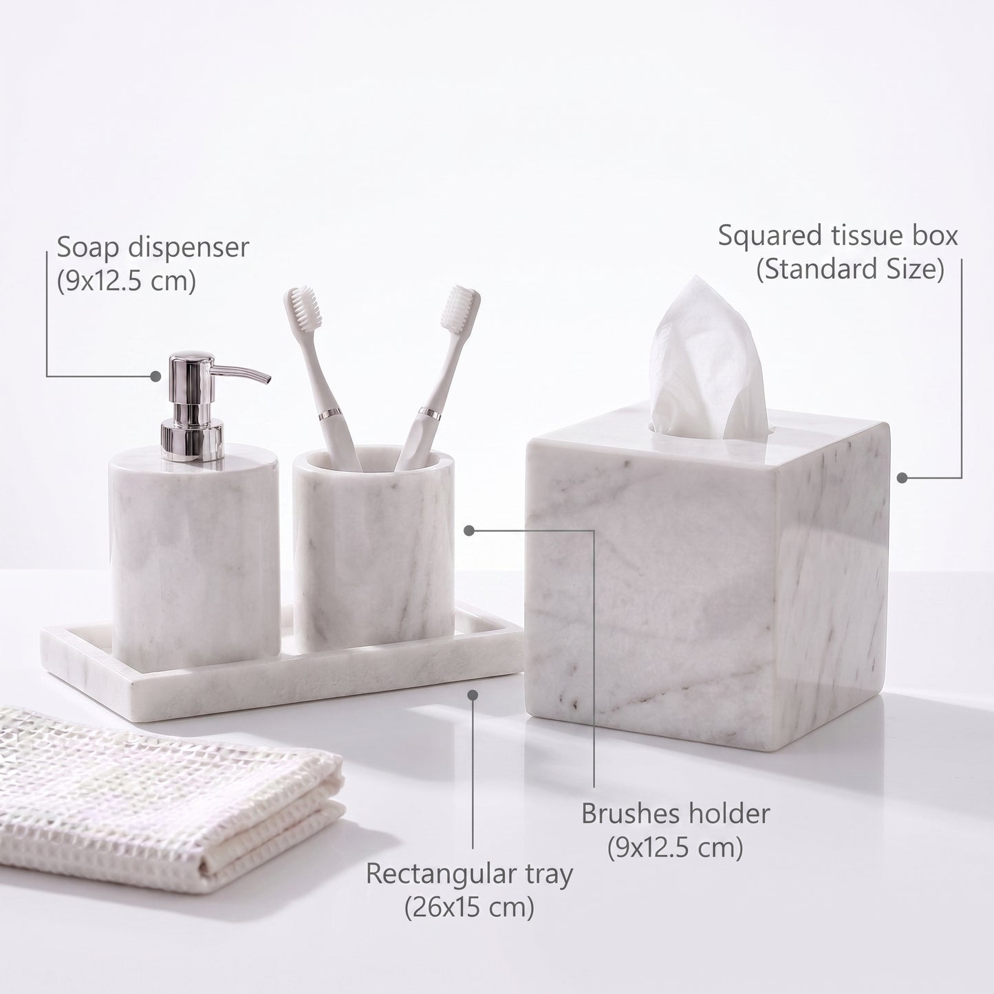 Bathroom set 4 pieces - White
