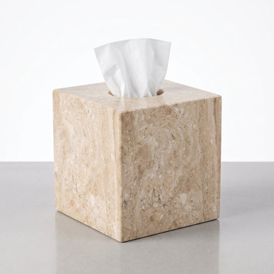 Marble squared tissue box - Beige