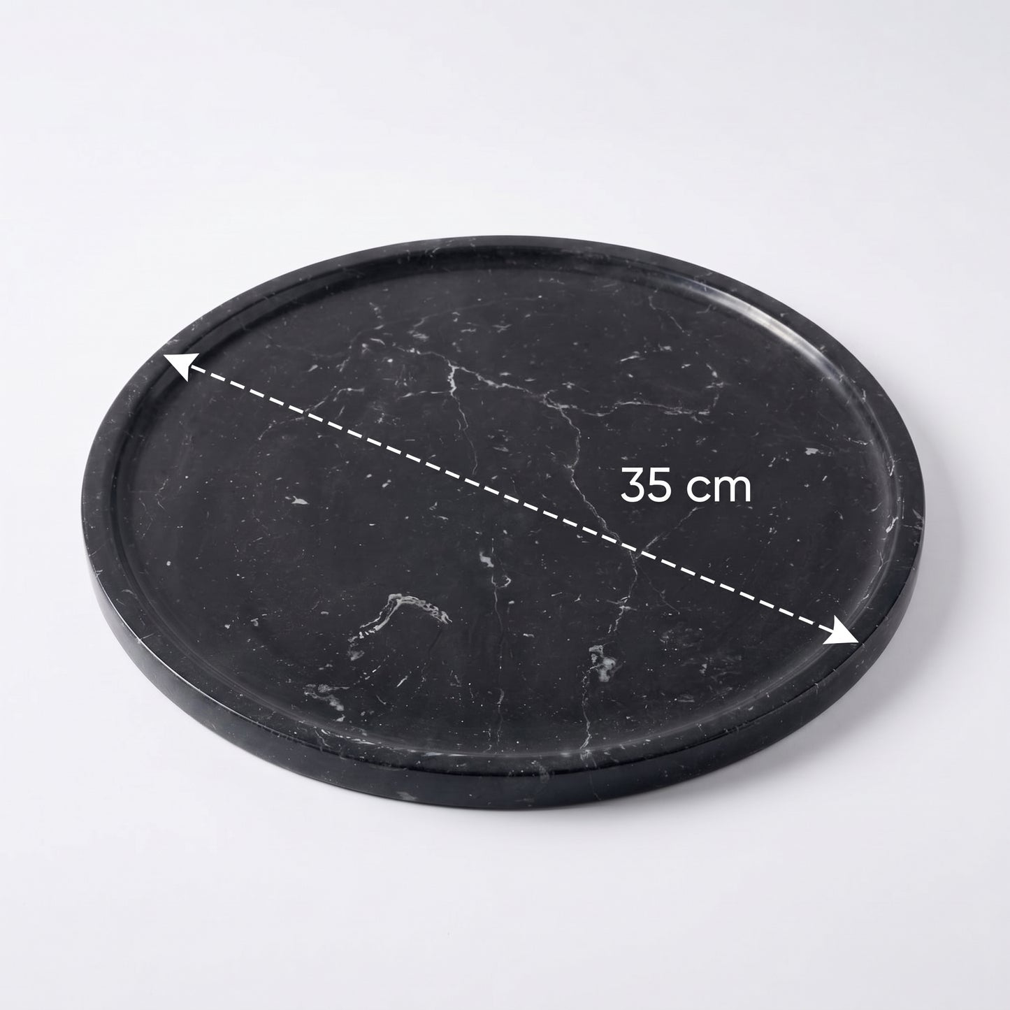 Marble circular tray - Black