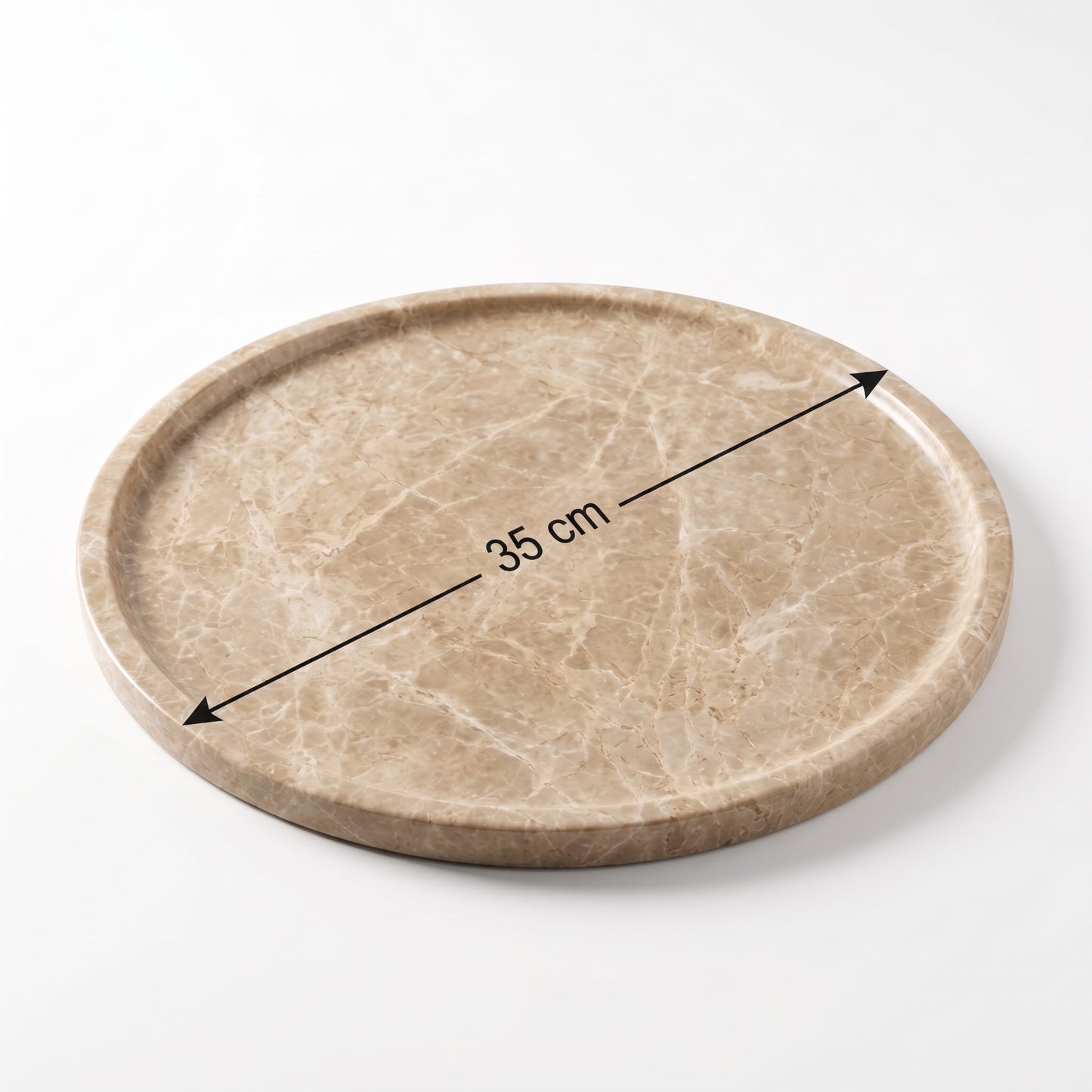 Marble circular tray - Beige