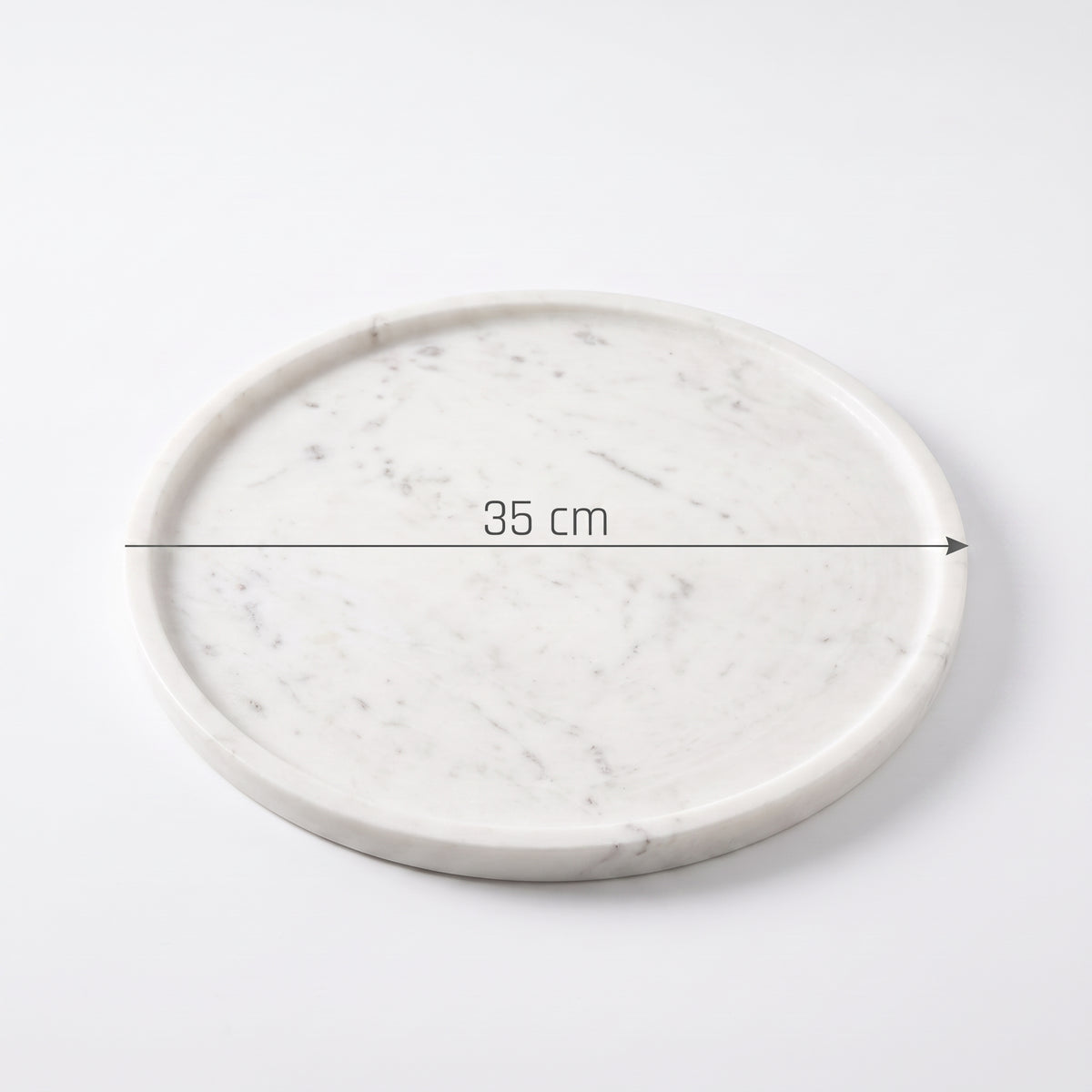 Marble circular tray - White