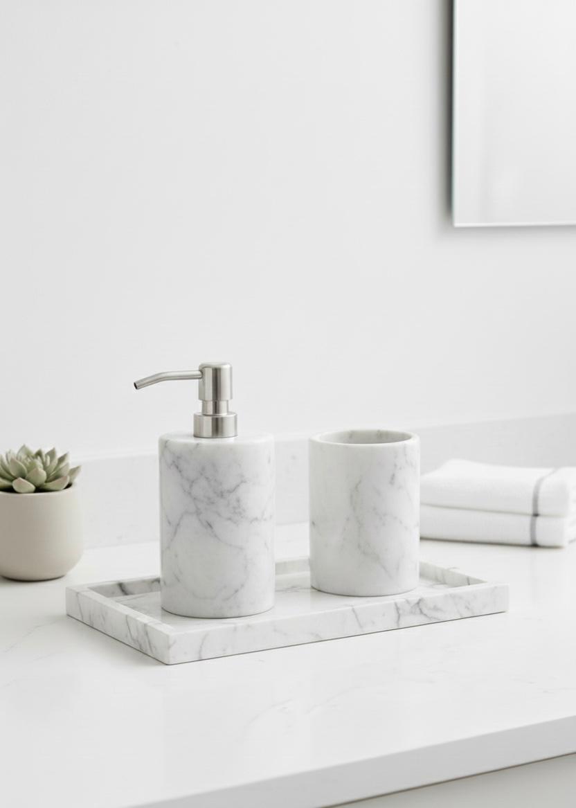 Bathroom set 3 pieces - White