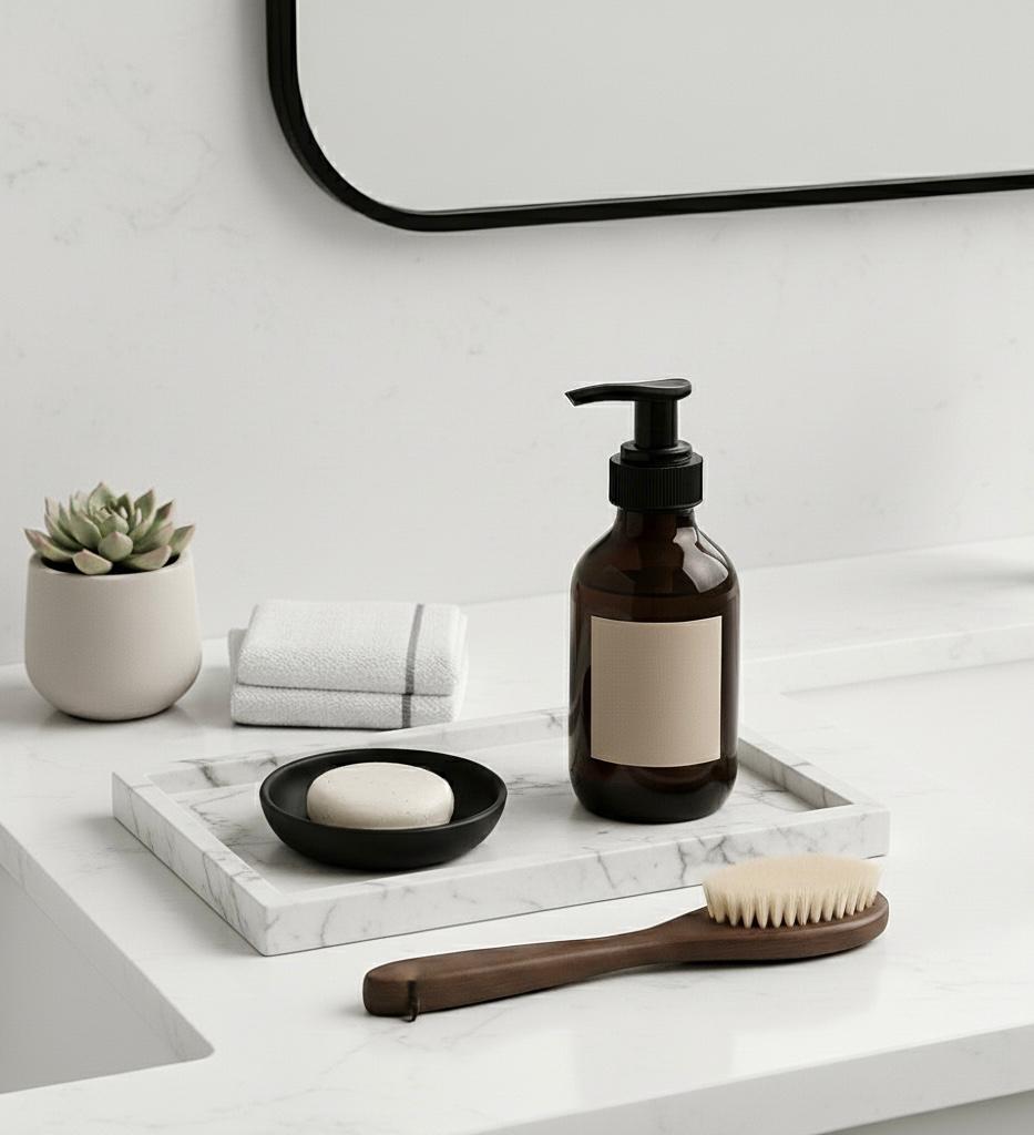 Marble rectangular tray 26*15 cm - White