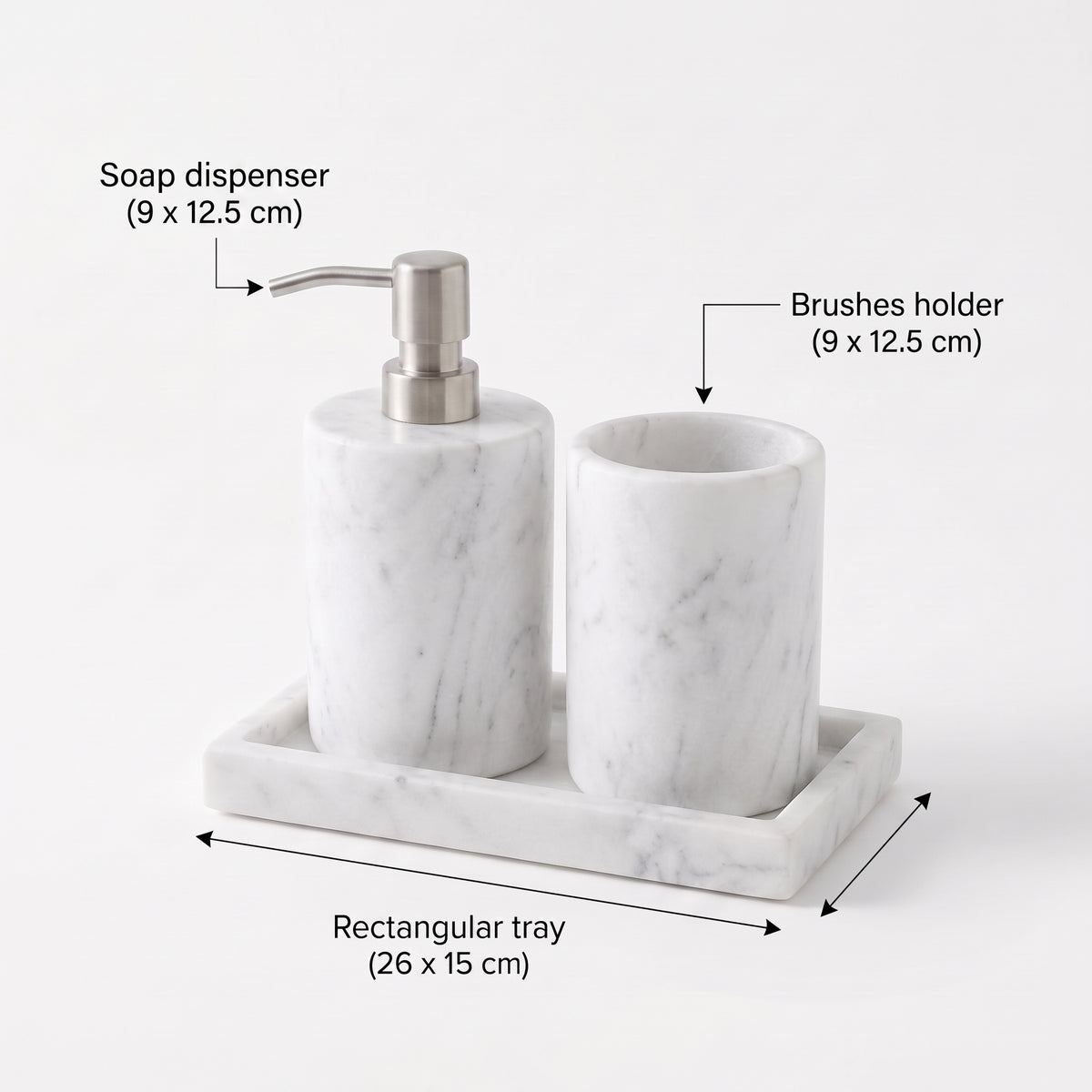 Bathroom set 3 pieces - White