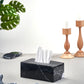 Marble rectangular tissue box - Black