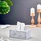 Marble rectangular tissue box - White