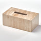 Marble rectangular tissue box - Beige