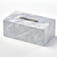 Marble rectangular tissue box - White