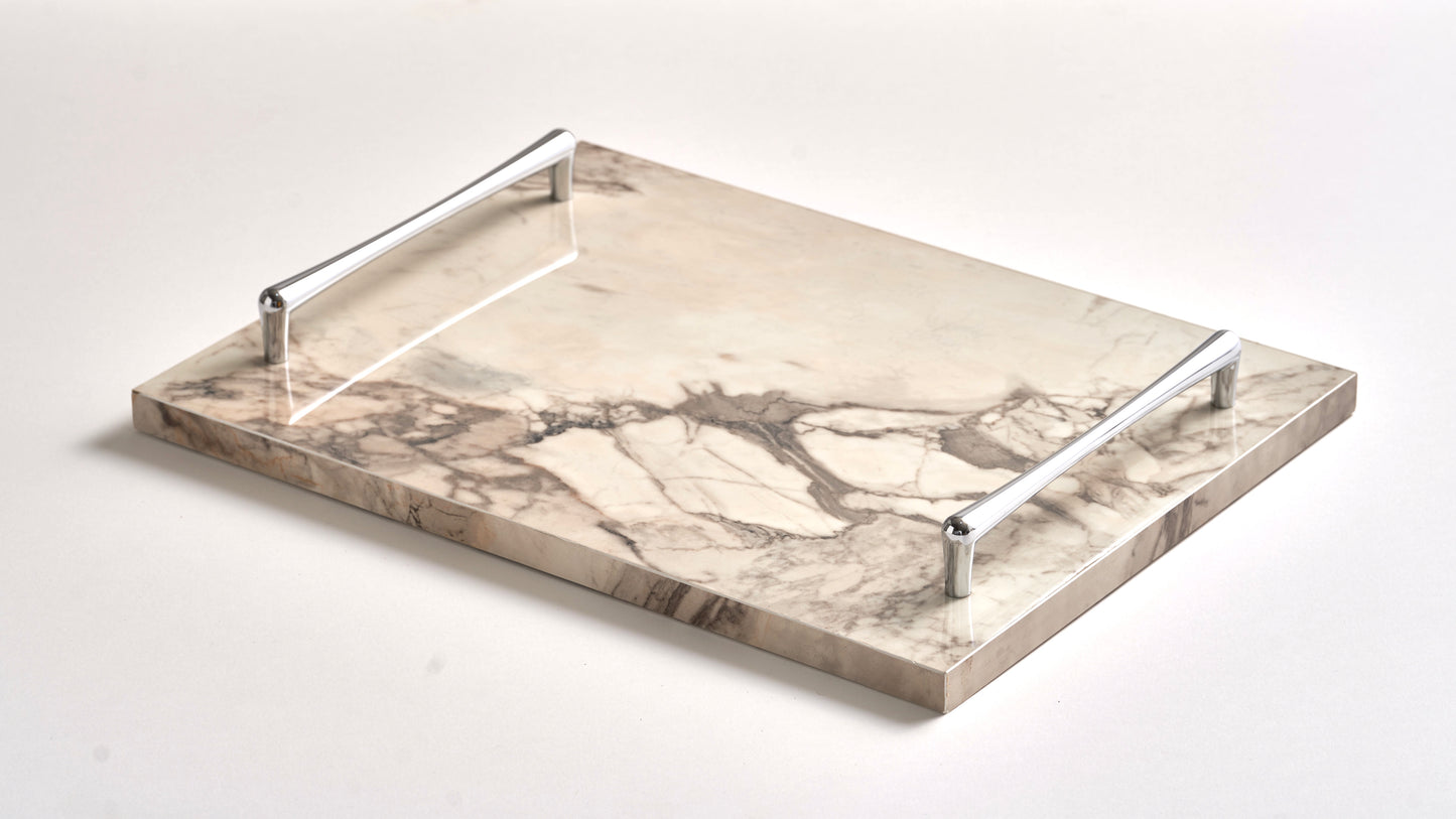 Off-white tray silver handles (Three sizes available)