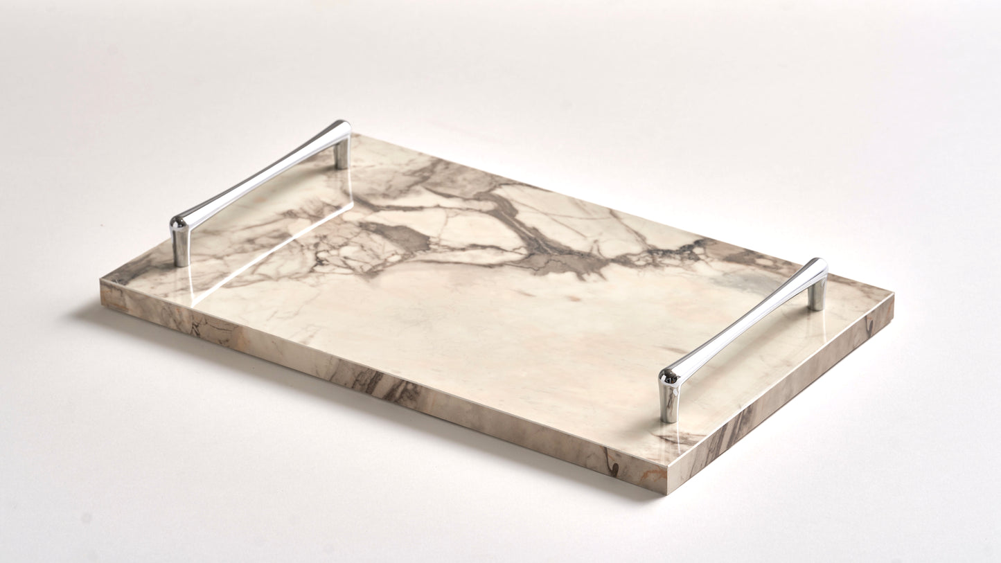 Off-white tray silver handles (Three sizes available)