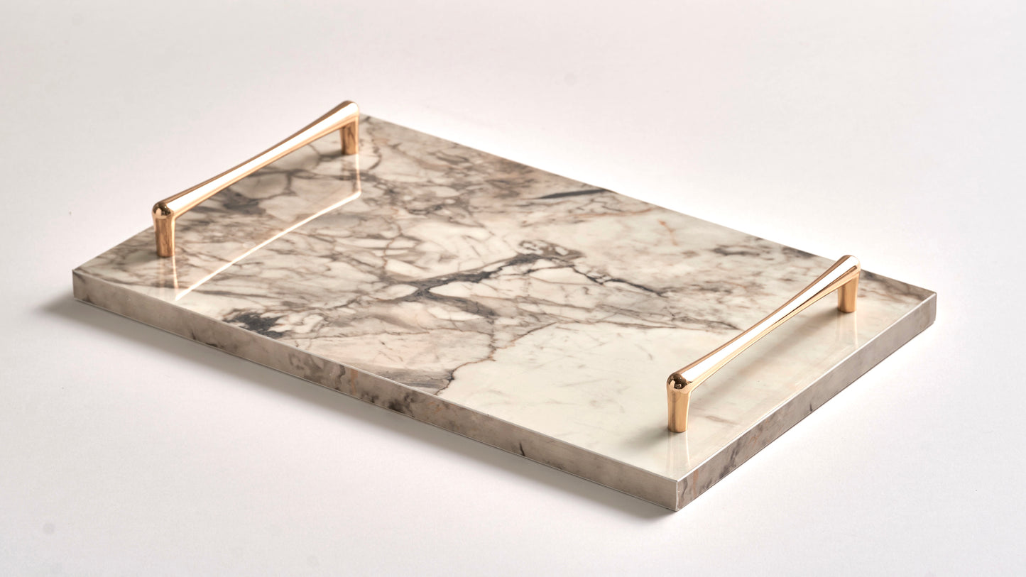 Off-white tray gold handles (Three sizes available)