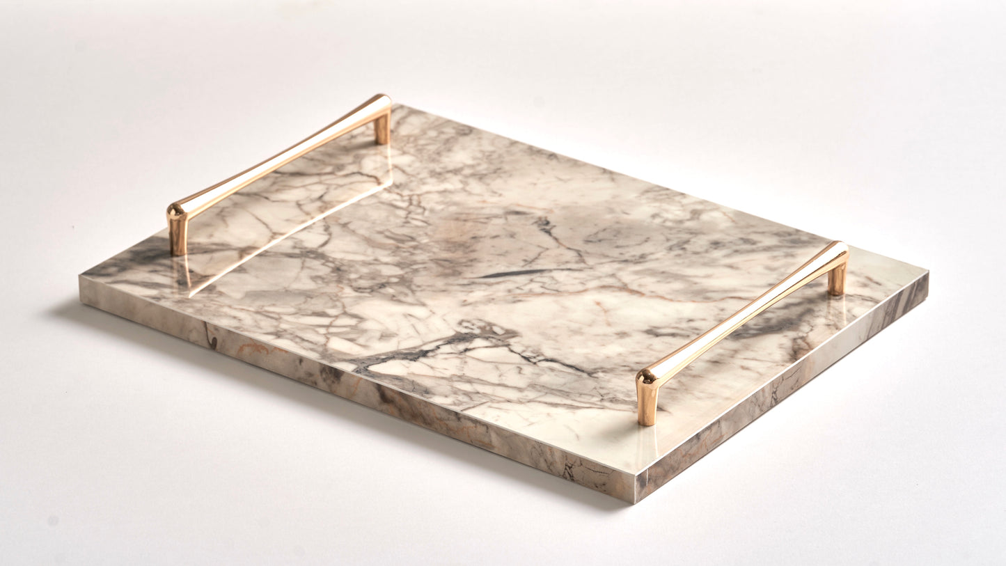 Off-white tray gold handles (Three sizes available)