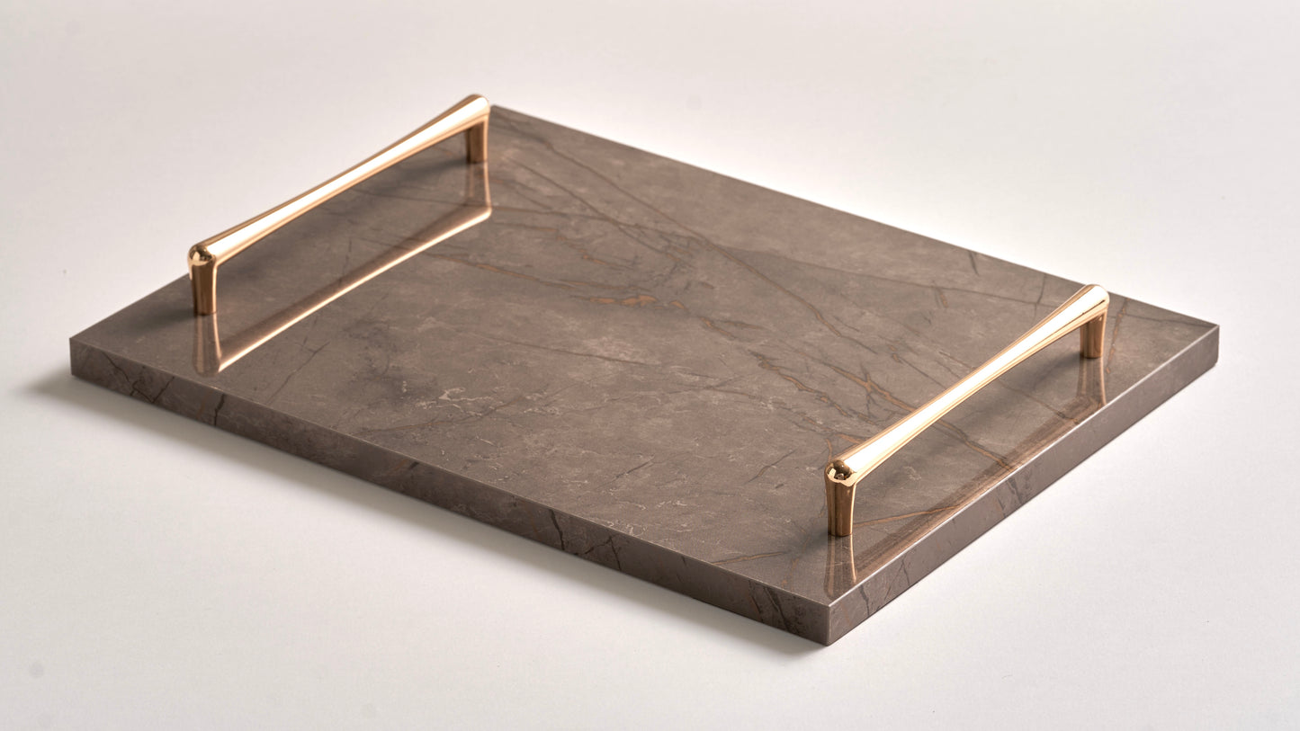 Greyish brown tray gold handles (Three sizes available)