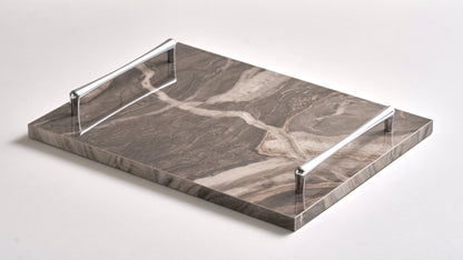 Beige tray silver handles (Three sizes available)