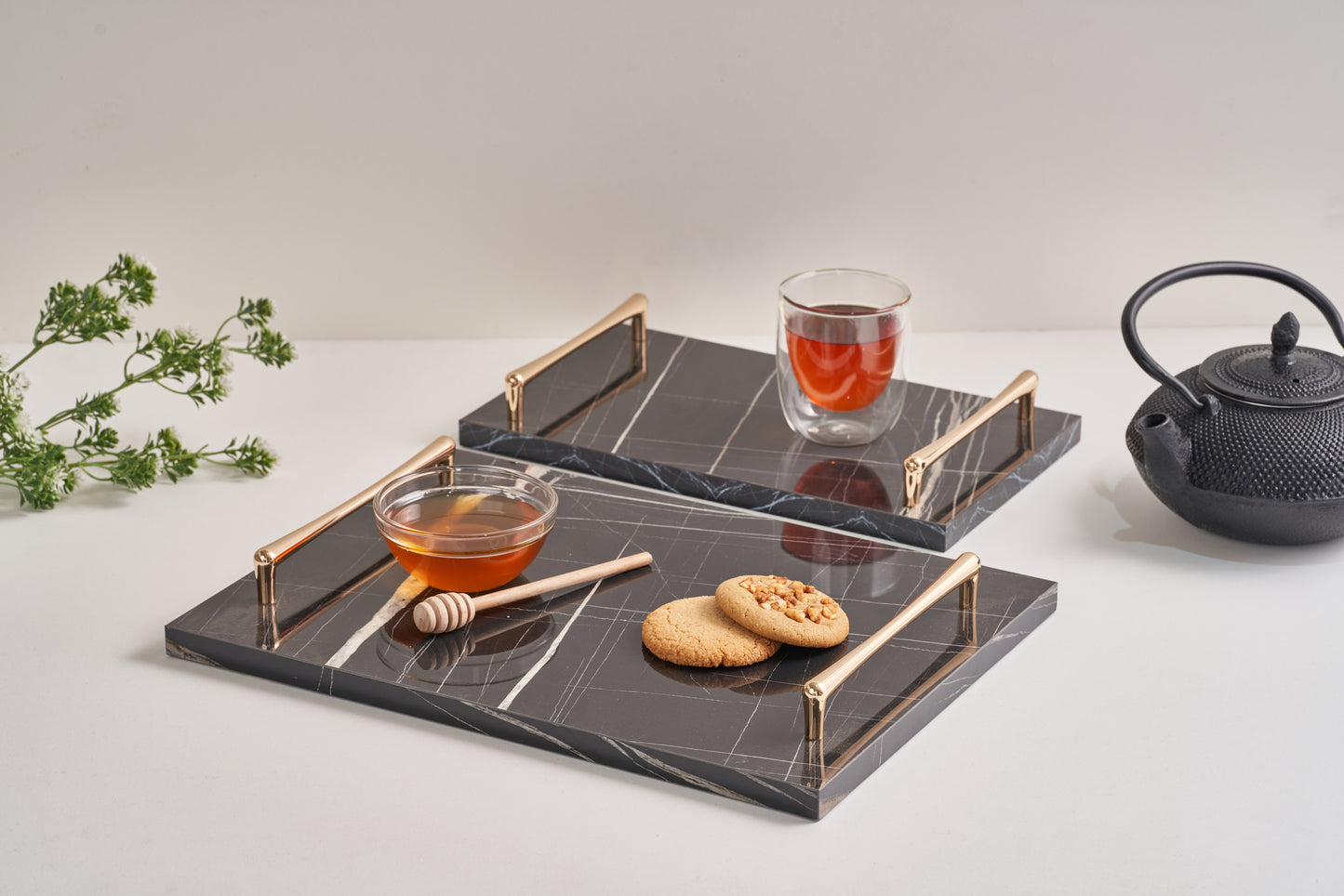 Black tray gold handles (Three sizes available)