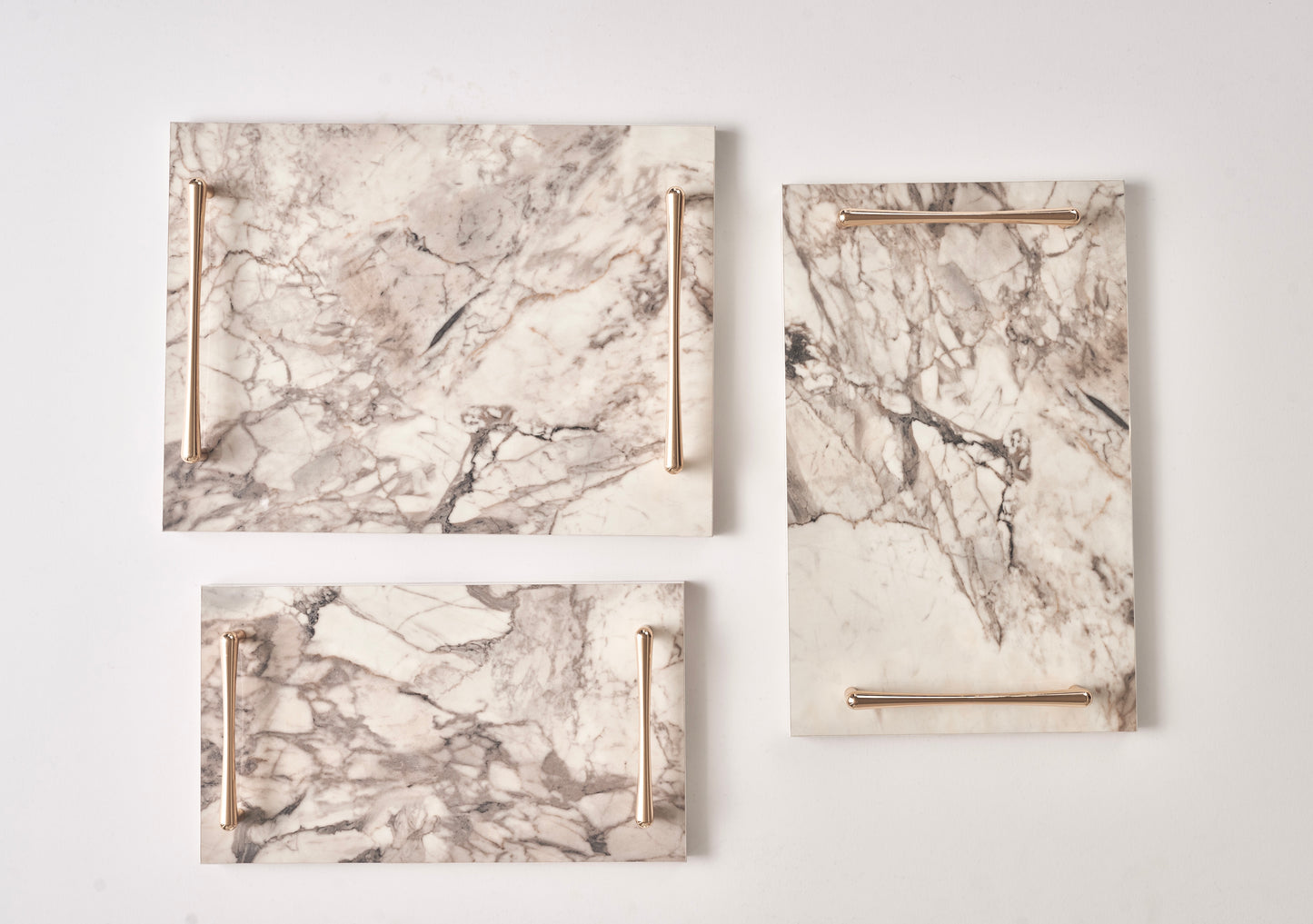 Off-white tray gold handles (Three sizes available)