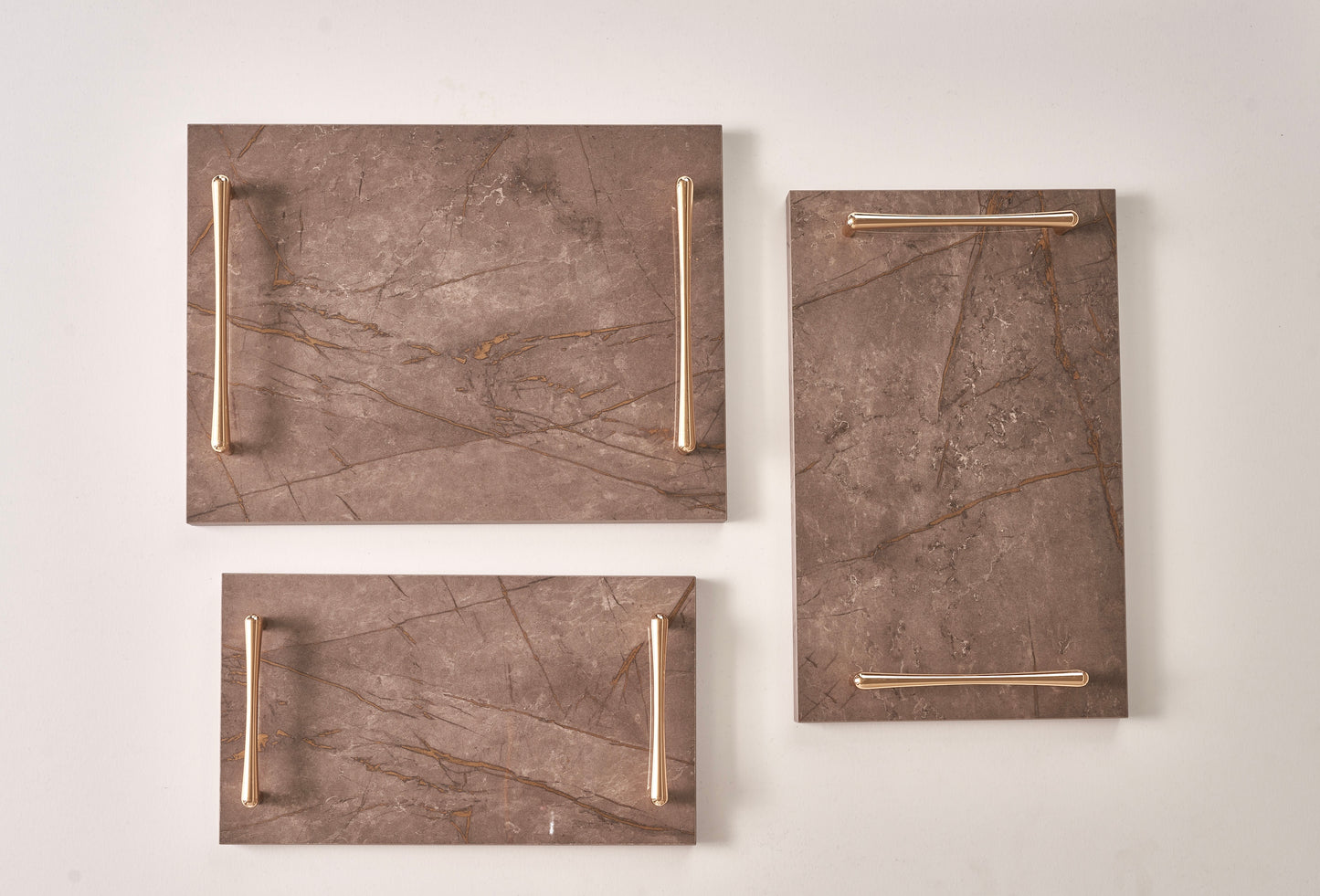 Greyish brown tray gold handles (Three sizes available)